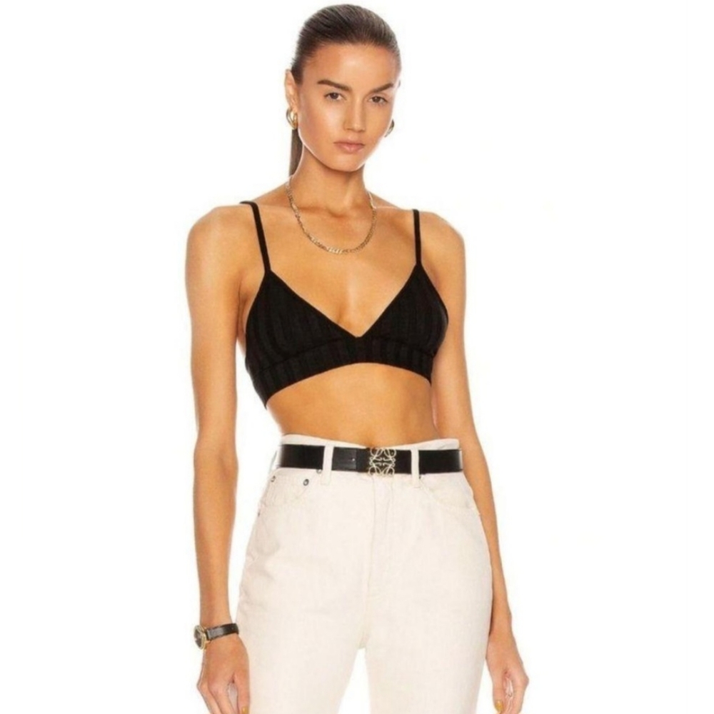 Jonathan Simkhai X REVOLVE Mimi Size X-Large Black Jersey Knit Triangle Bralette